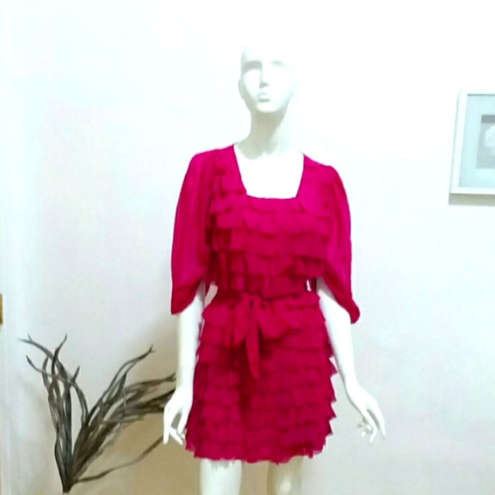 Chiffon mini ruffle dress SAMUEL DONG